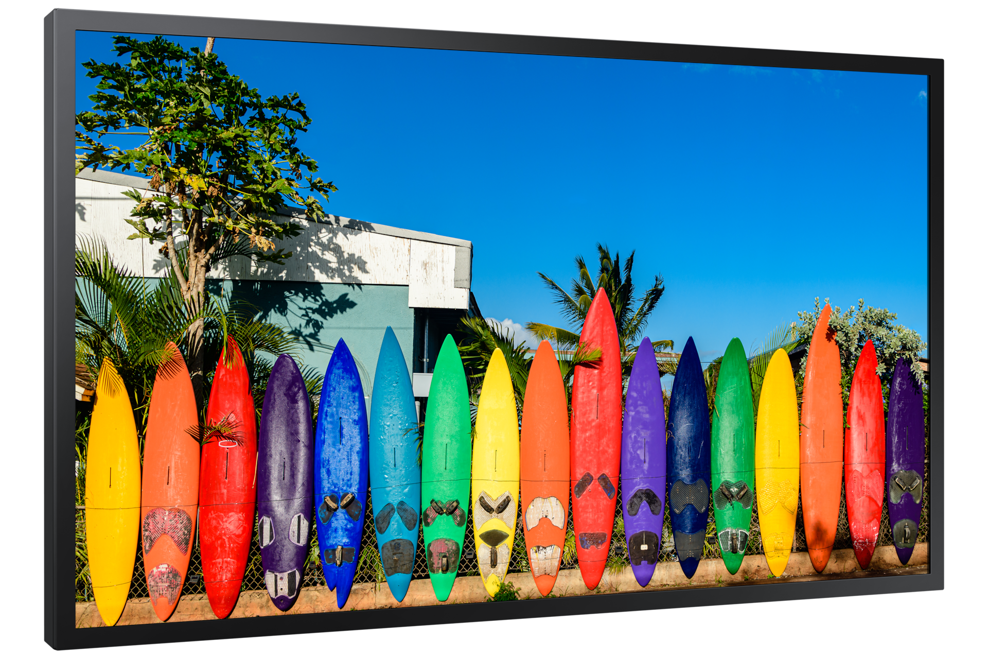 Samsung OH46B outdoor display showing vivid 4K content on screen