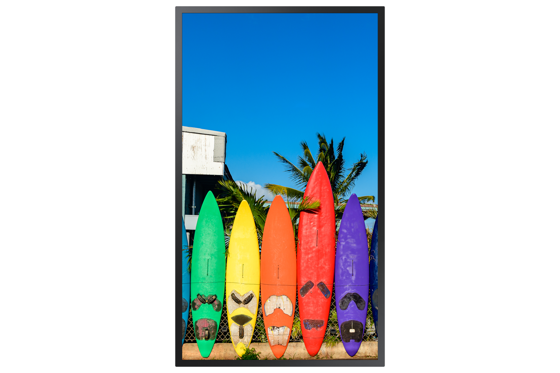 Samsung OM46B 46-inch high brightness window display mounted in commercial setting